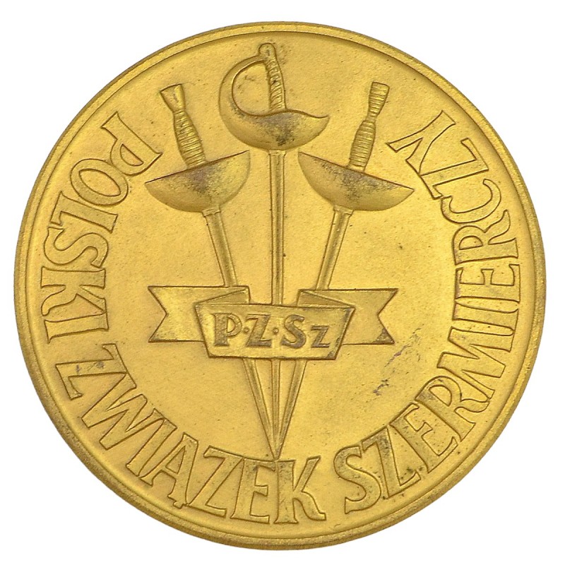 Medal of the Polish Fencing Federation for 1st place, owned by N. Asatiani, 1967