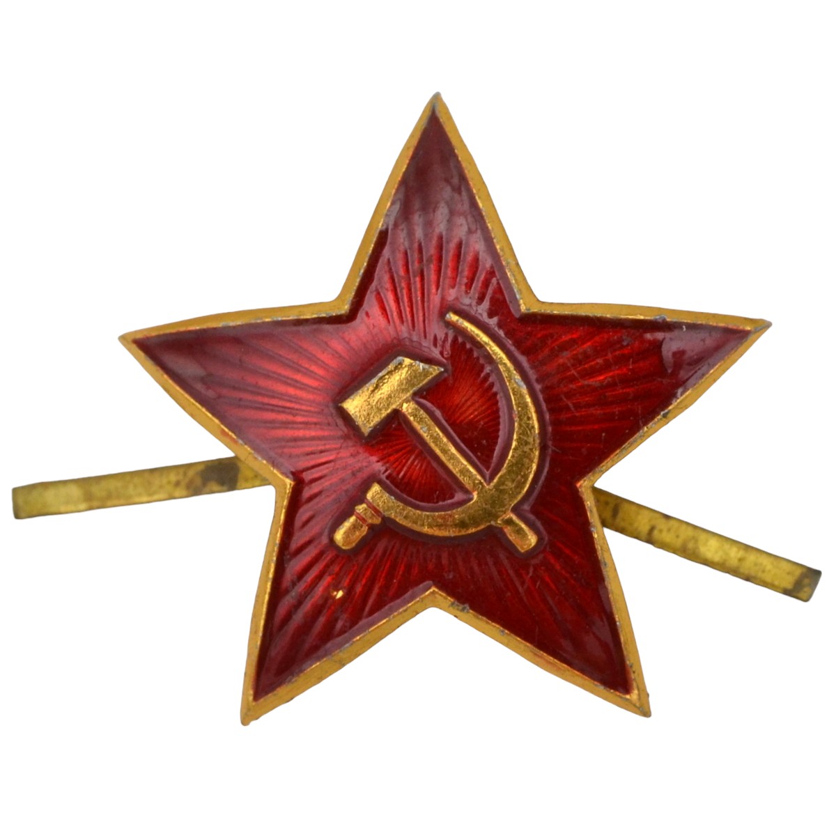 Star on the cap of soldiers and officers of the Soviet army, smooth reverse
