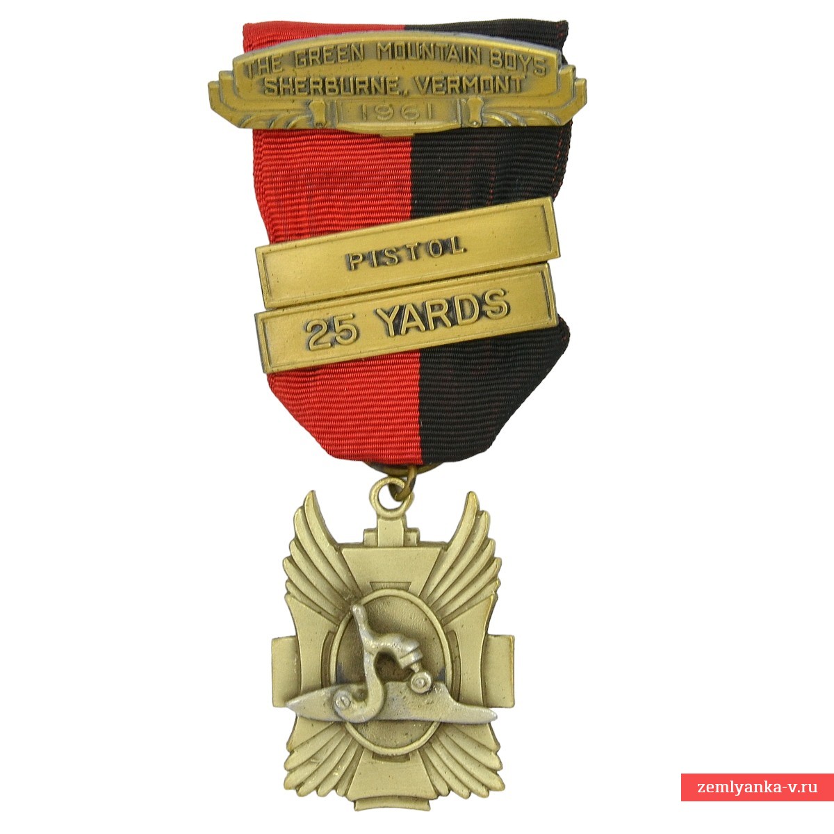 Bronze medal of the Green Mountain Boys organization for shooting at 25 yards with a percussion cap pistol 
