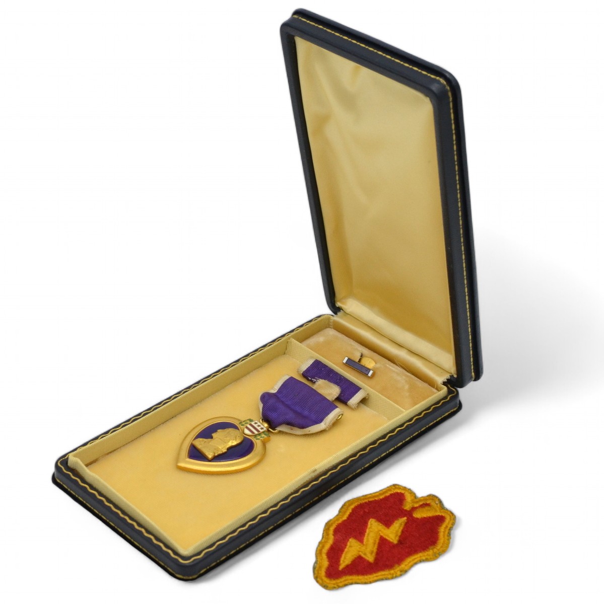 The Purple Heart Medal, received by V. Venditto for being wounded in the Korean War