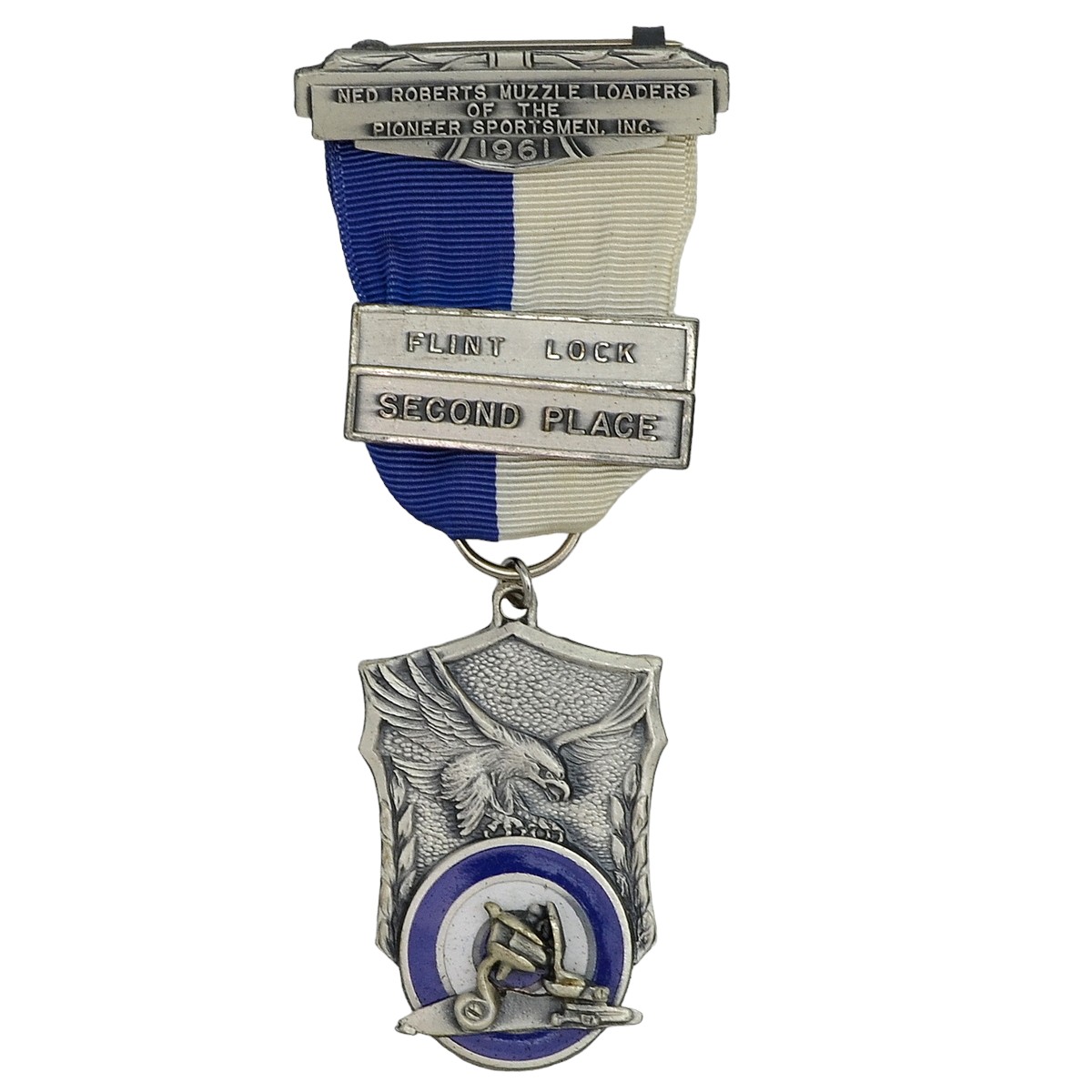 Silver medal of the club of "Pioneer Athletes" for shooting from a flintlock rifle at 25 yards, 1961