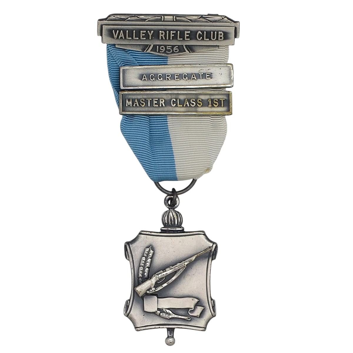 Silver medal "Valley rifle club" to the participant of shooting competitions, 1956