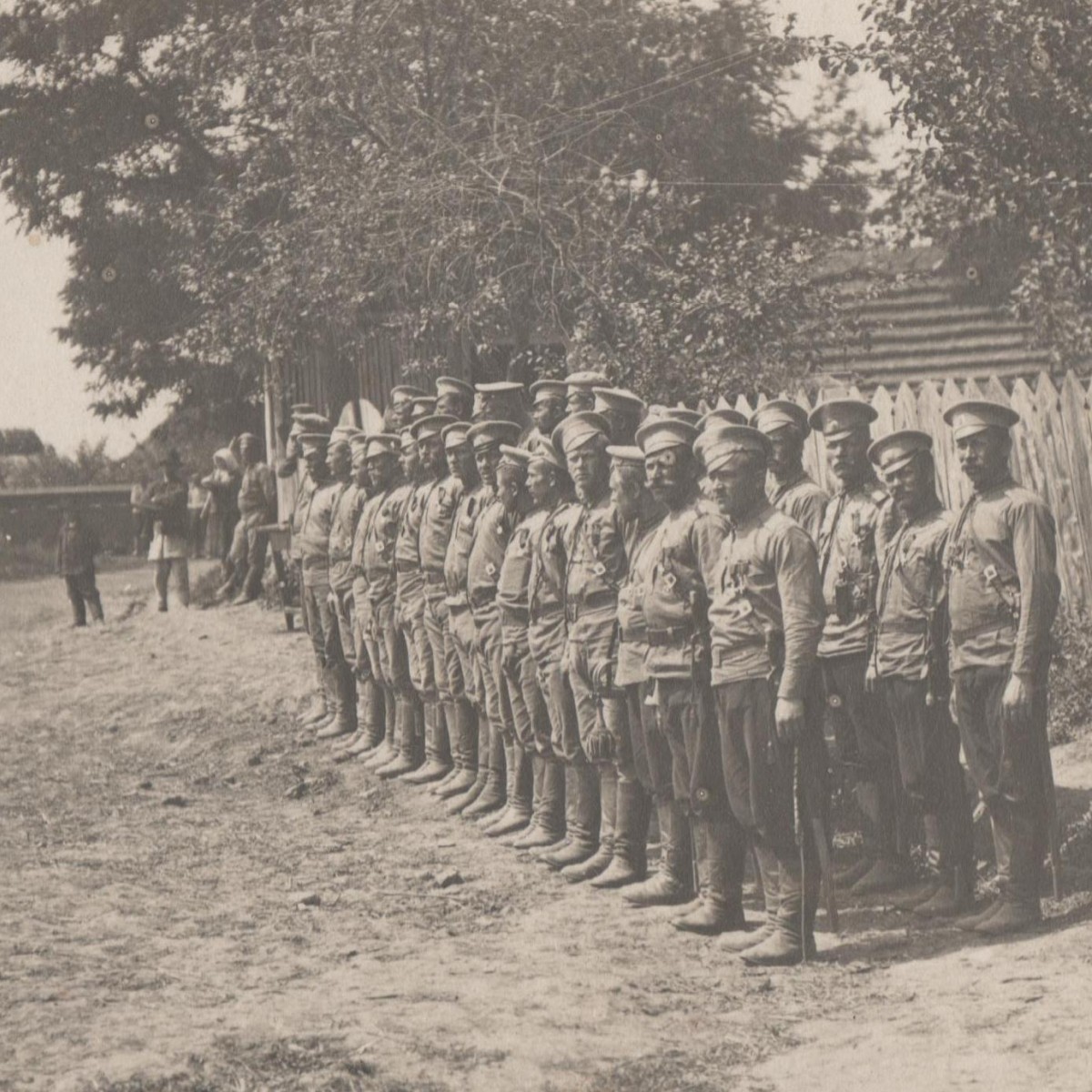 Photo of the RIA soldiers after being awarded the St. George Crosses