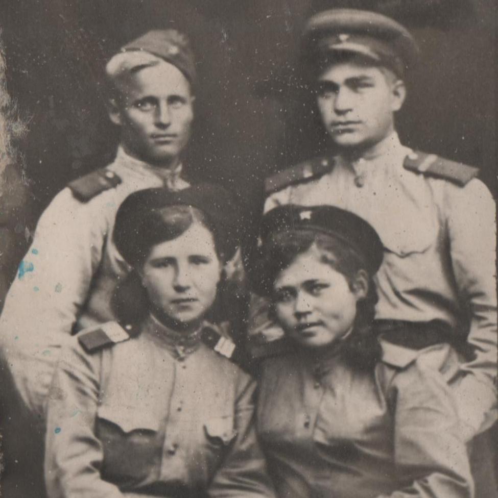 Photos of female soldiers of the Red Army, with fighters