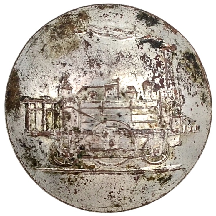 A button from the uniform of an employee of the Finnish railway