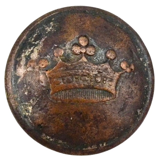 Button with the image of a noble crown of the Russian type