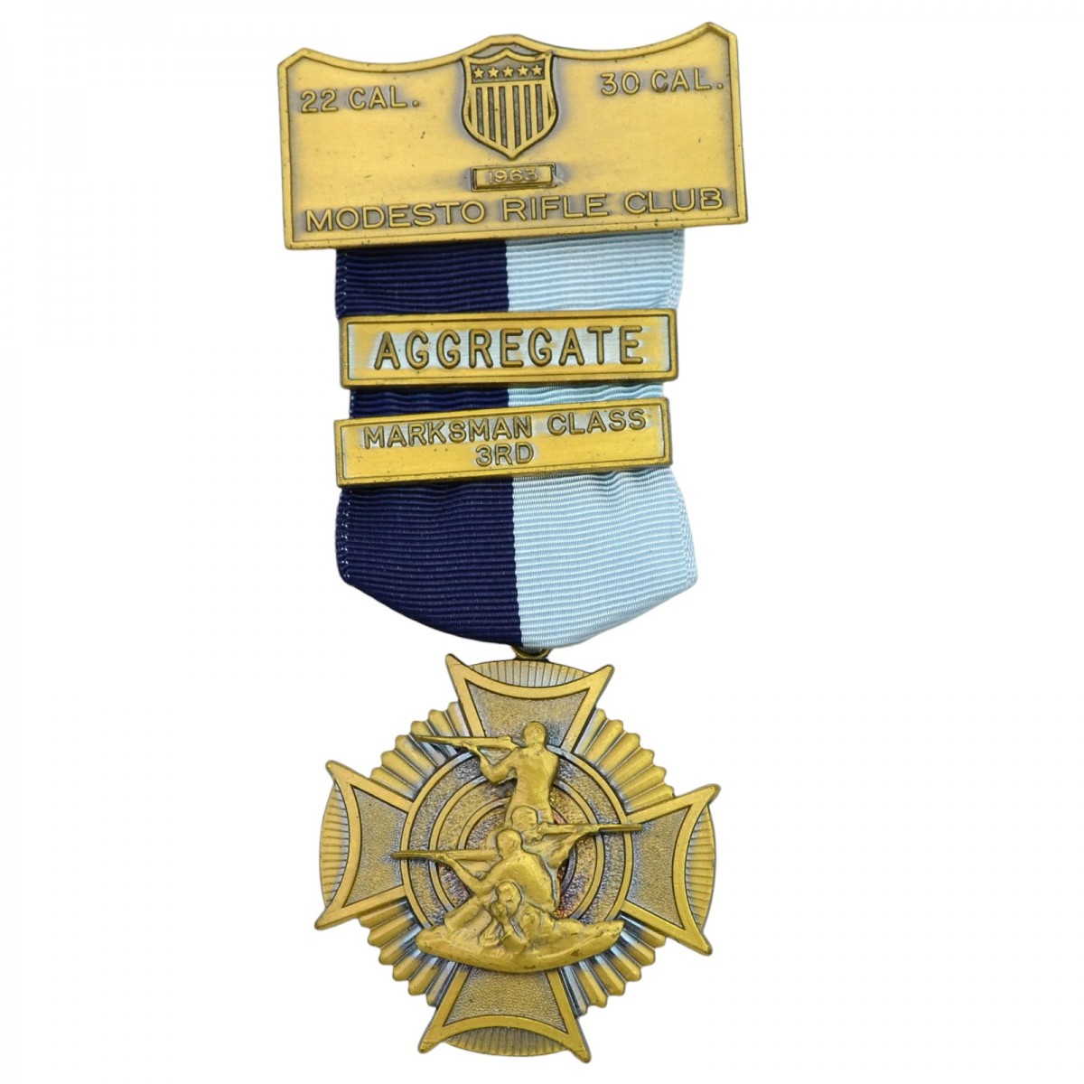 Bronze rifle medal "Modesto Rifle Club", 1963