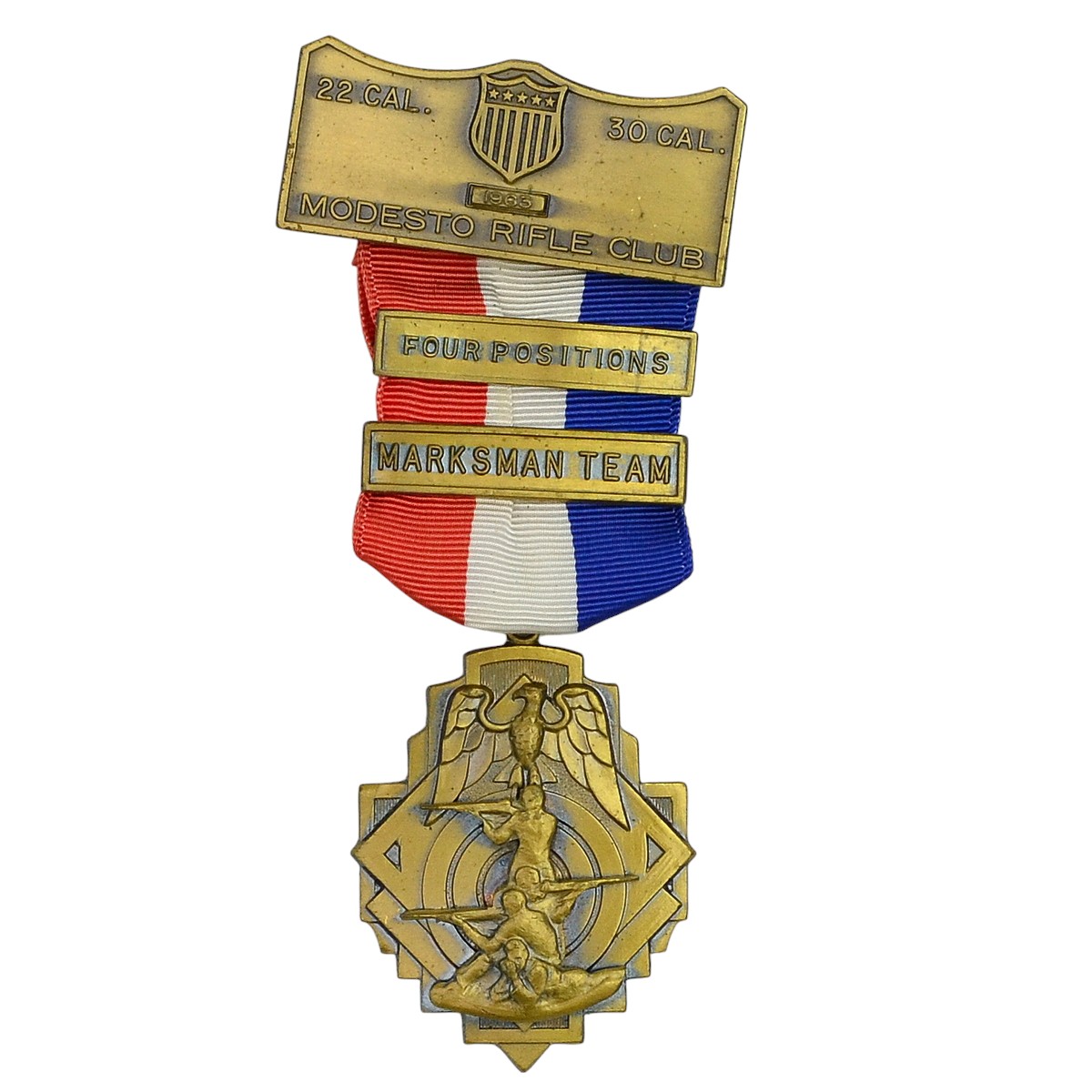 Modesto Rifle Club bronze medal for team shooting from 4 positions, 1963