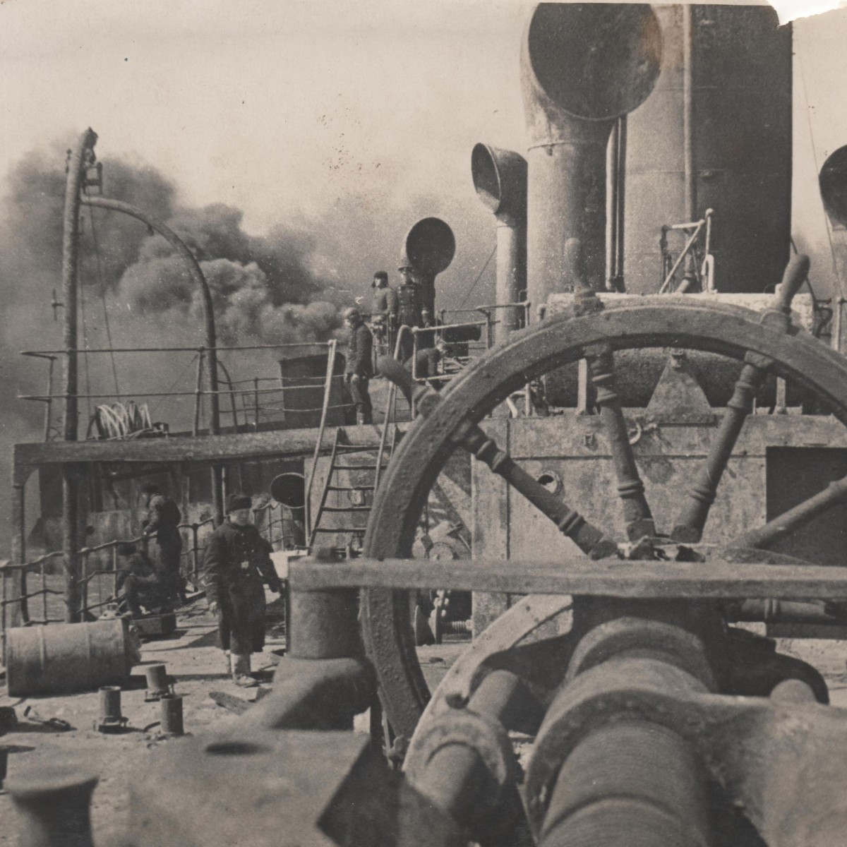 Photo of the deck of a Soviet ship