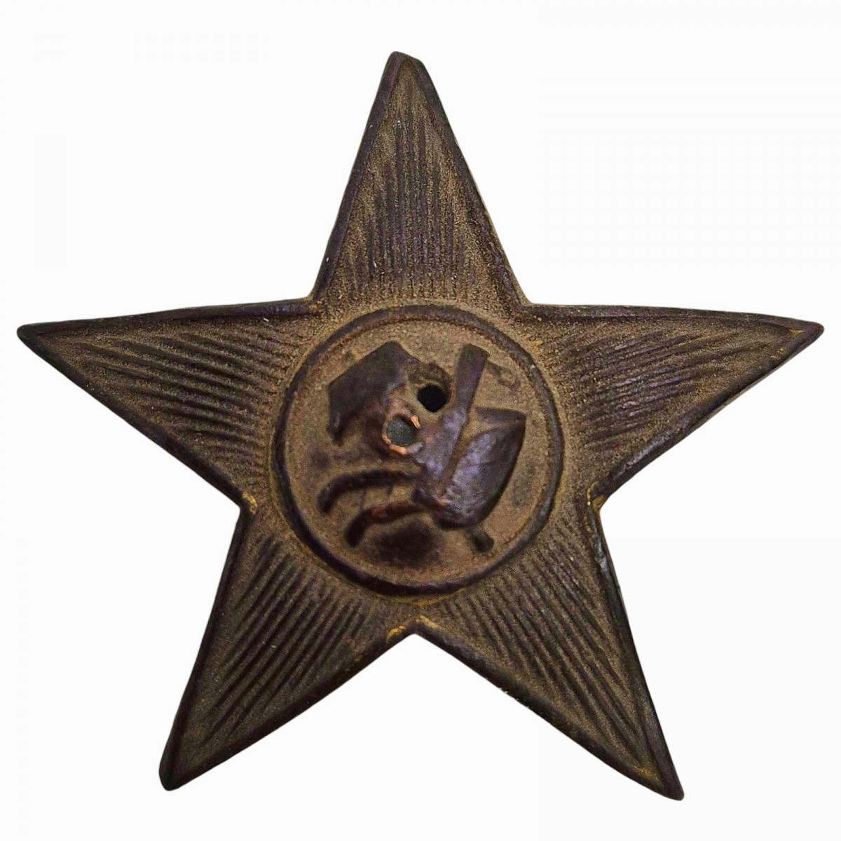 A star on a cap or a Red Army budenovka of the 1918 model