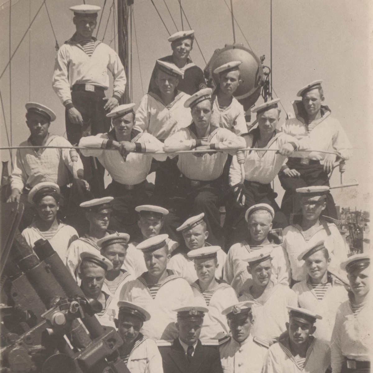 Group photo of sailors of the USSR Navy on board the ship, Pillau