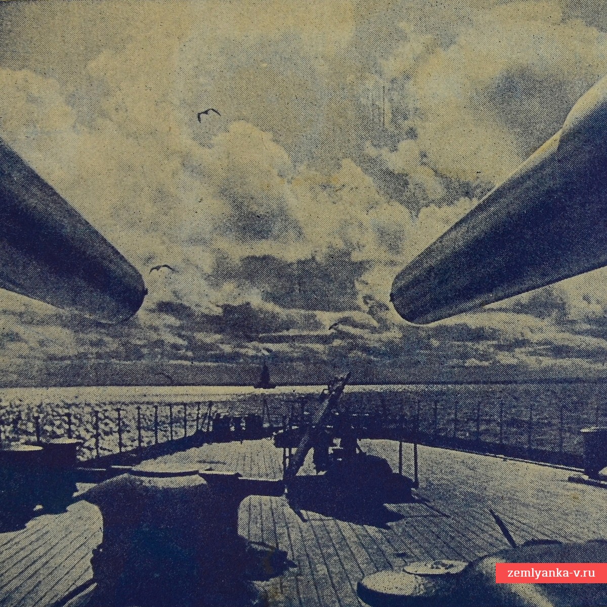 Postcard "Battleships on the march"
