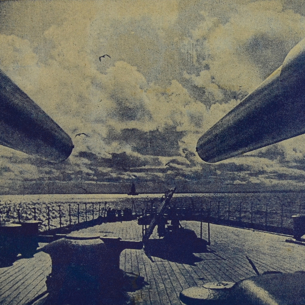 Postcard "Battleships on the march"