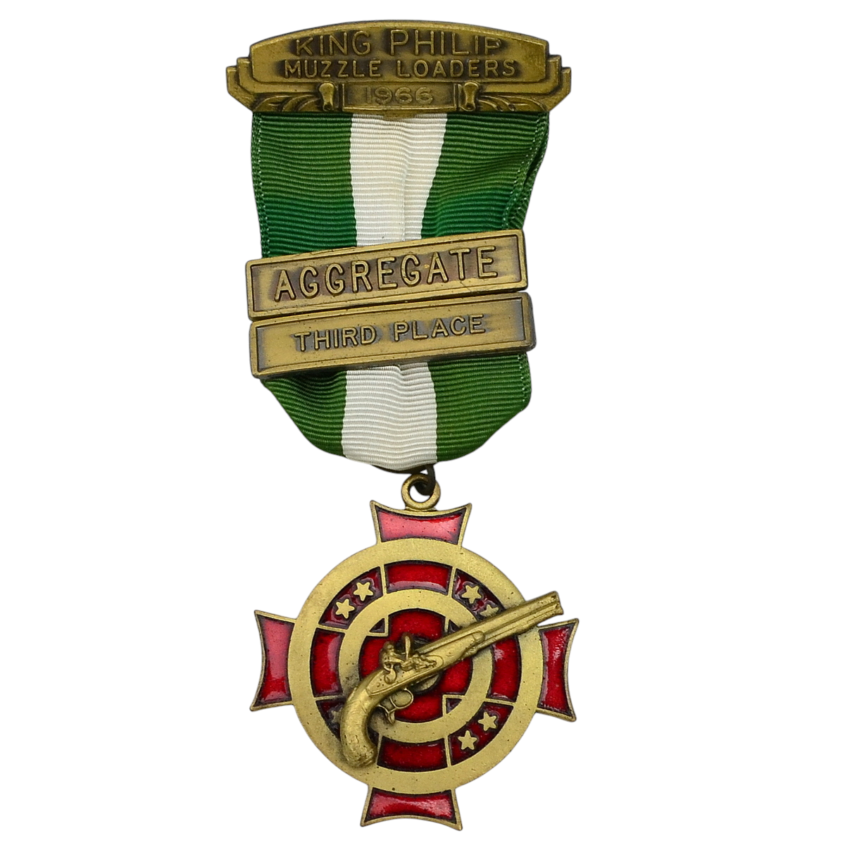 Bronze medal of the King Philip muzzle loaders Club for firing a flintlock pistol, 1966