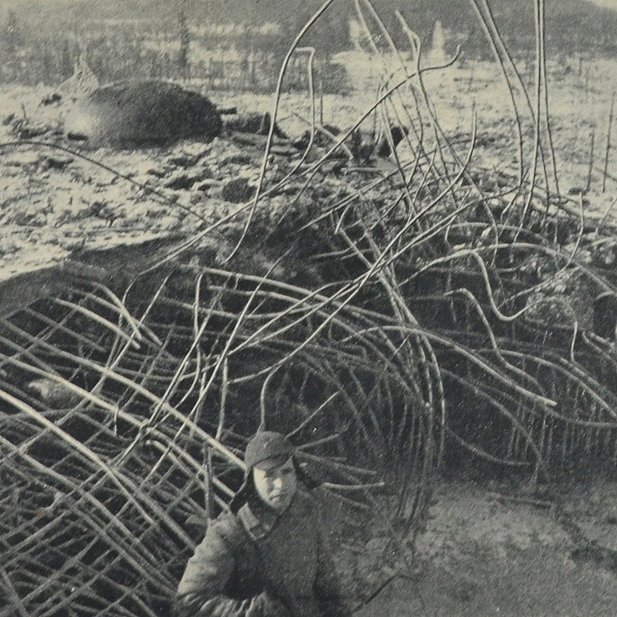 Postcard "After the explosion of the pillbox"