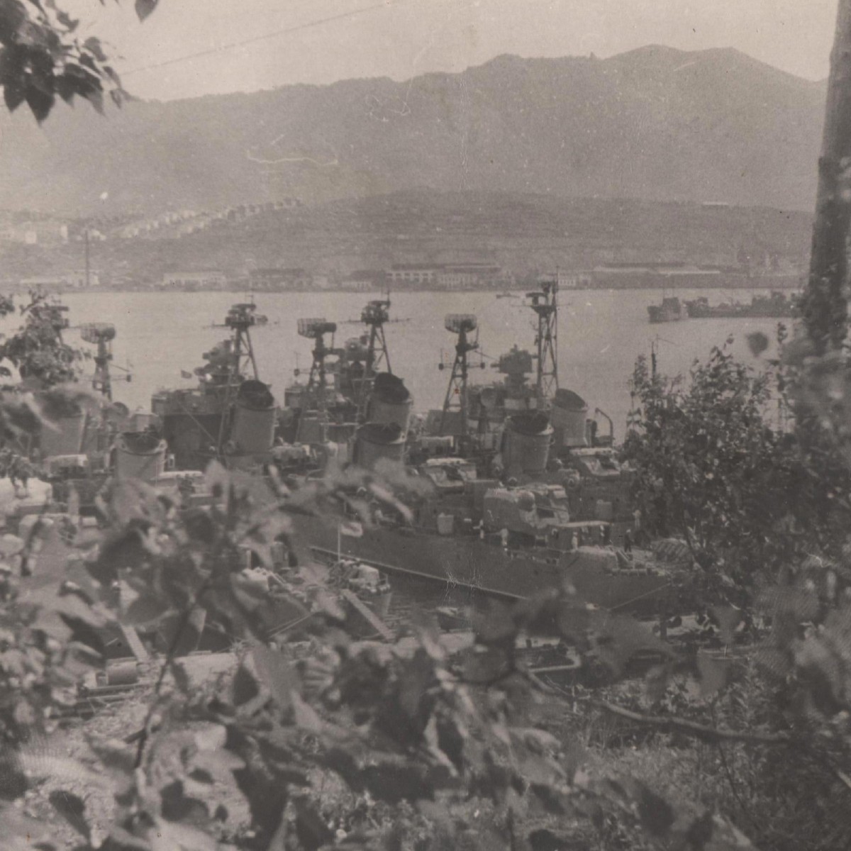 Photos of warships at the base