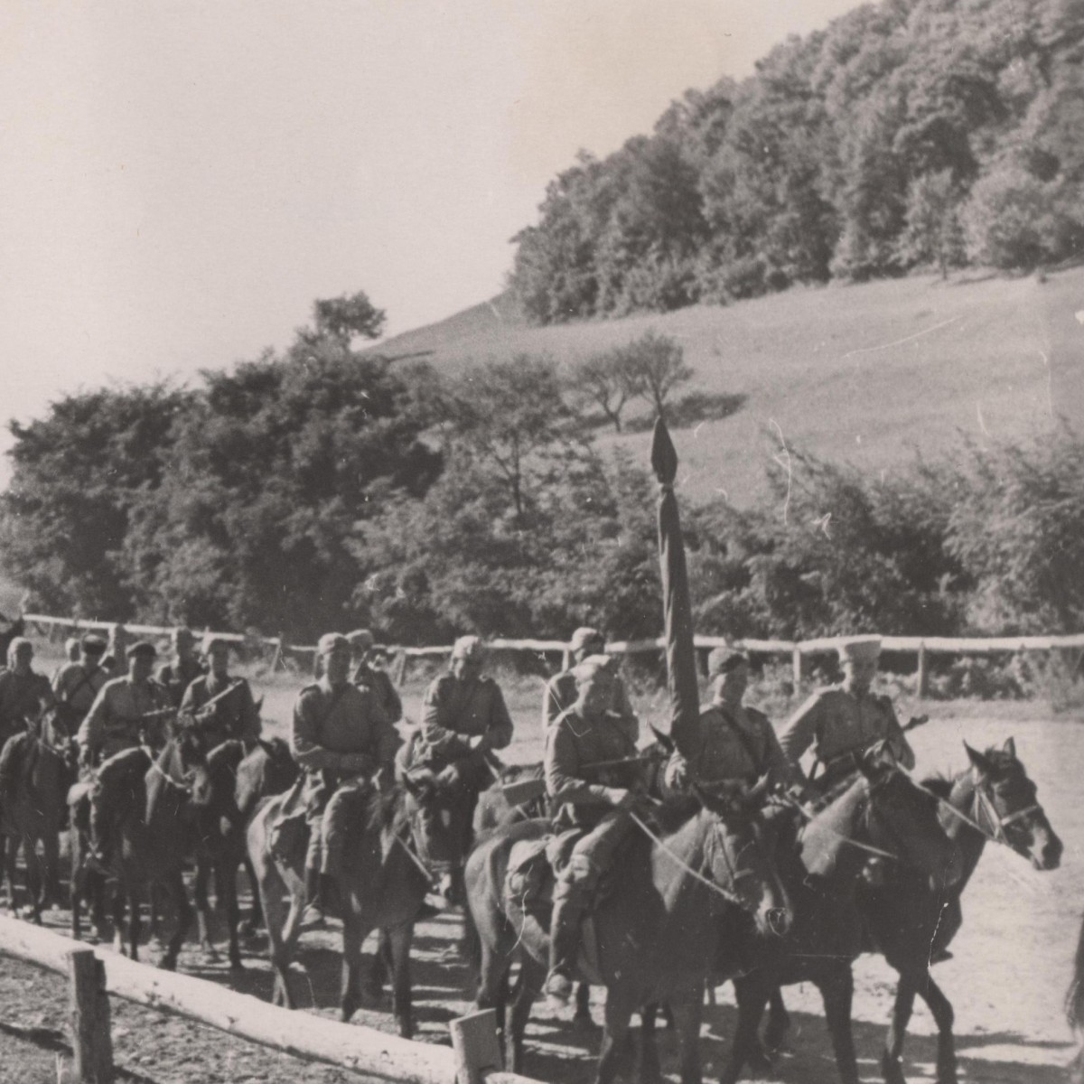 Photo of Cossacks of the guard unit of Captain Radugin in Western Romania, 1944