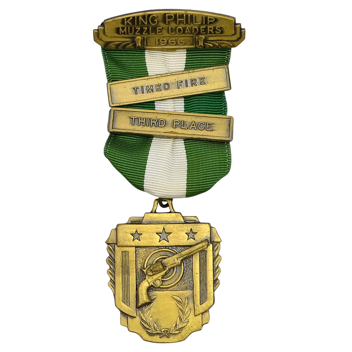 Bronze medal of the King Philip muzzle loaders Club for firing a percussion cap revolver, 1966