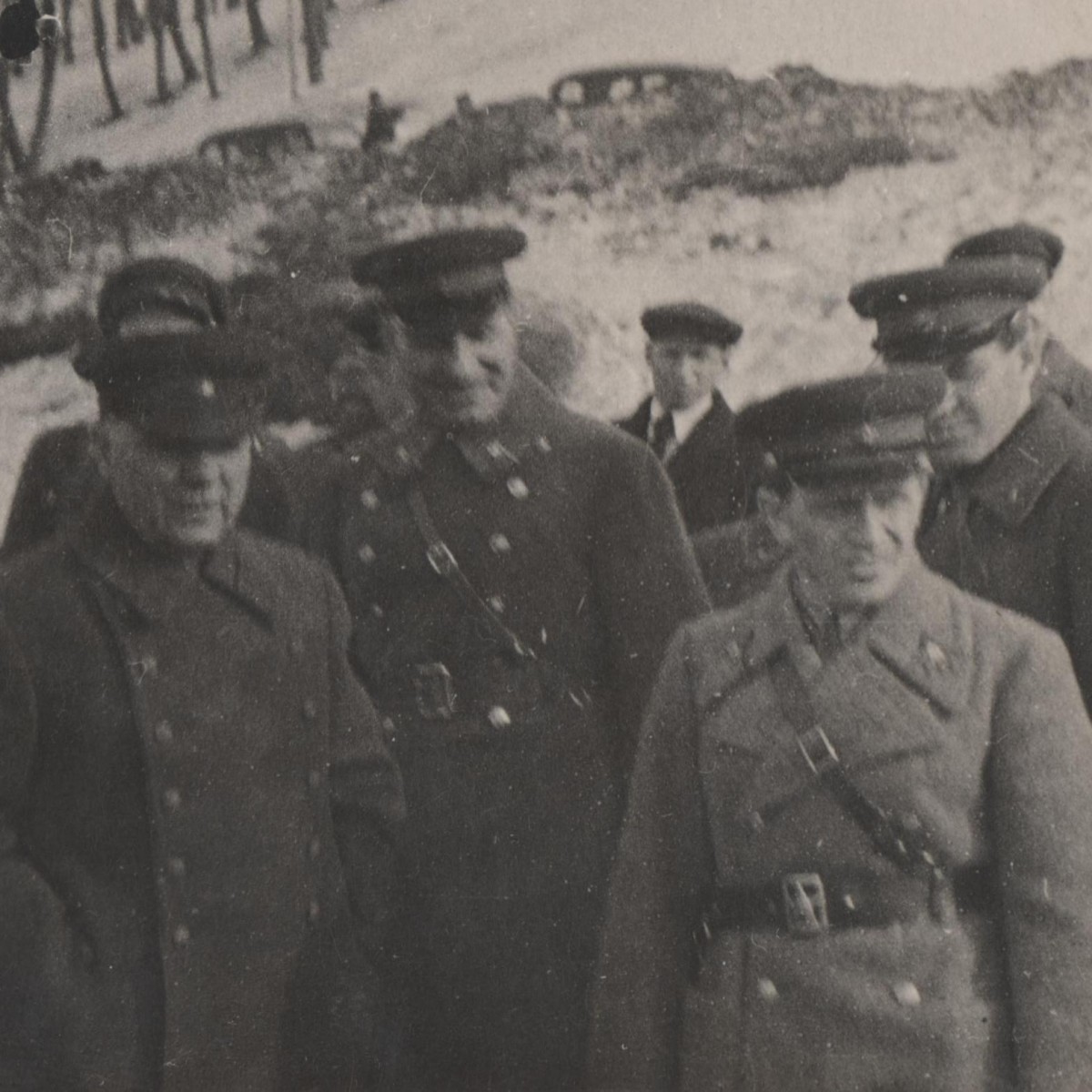 Photo of the Red Army general surrounded by senior officers 