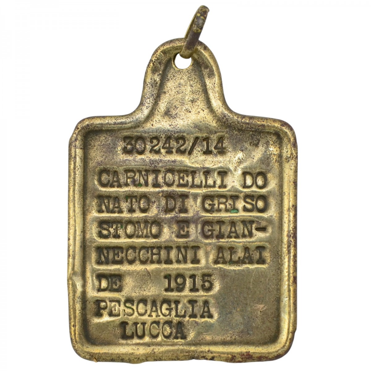 The personal badge of an Italian soldier