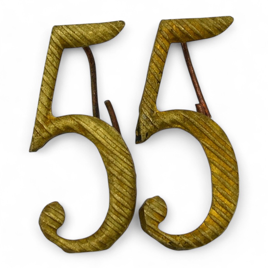 A pair of ciphers "5" of the 1911 model from the shoulder straps or epaulettes of the RIA officer