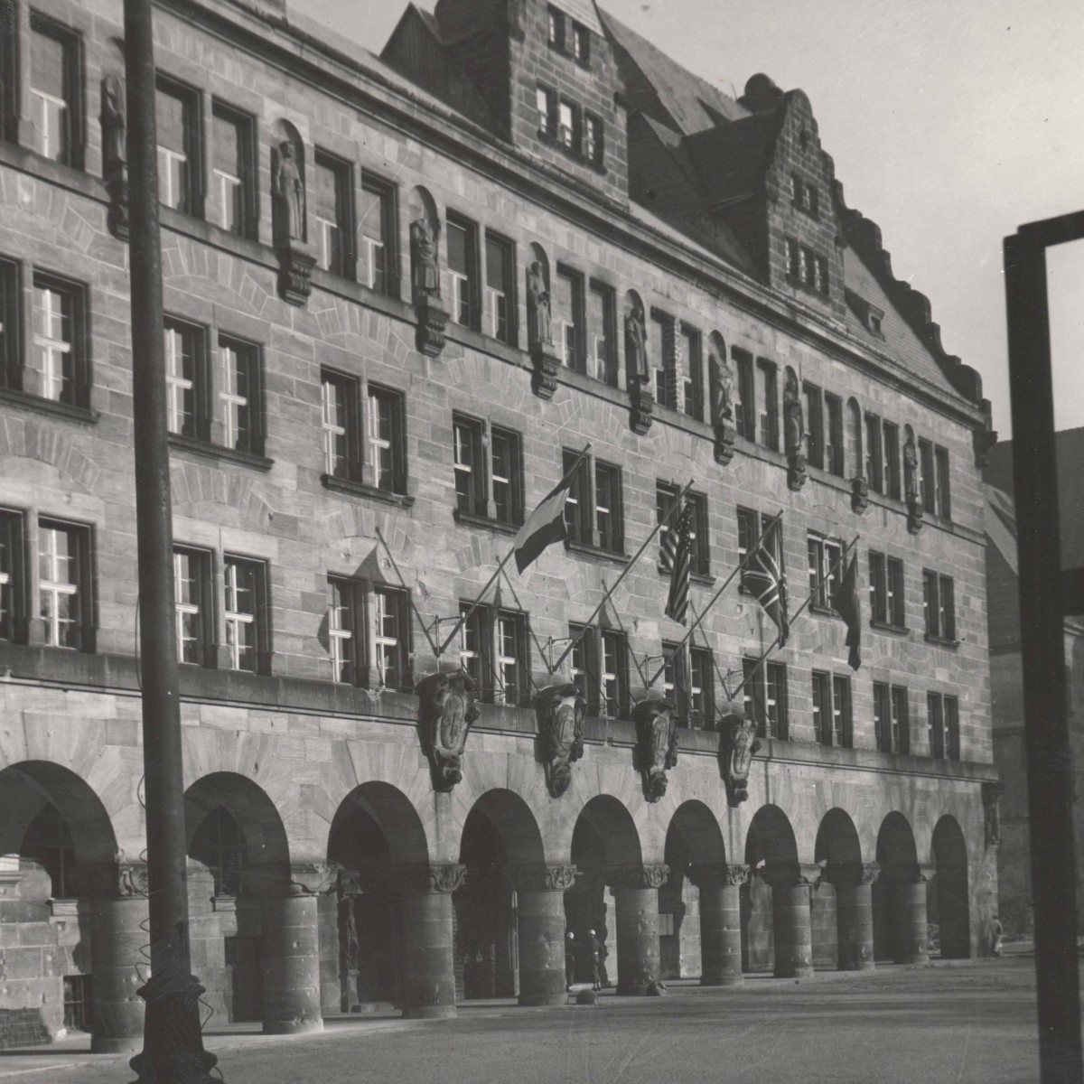 Photo of the Nuremberg Palace of Justice, photograph by E. Khaldei