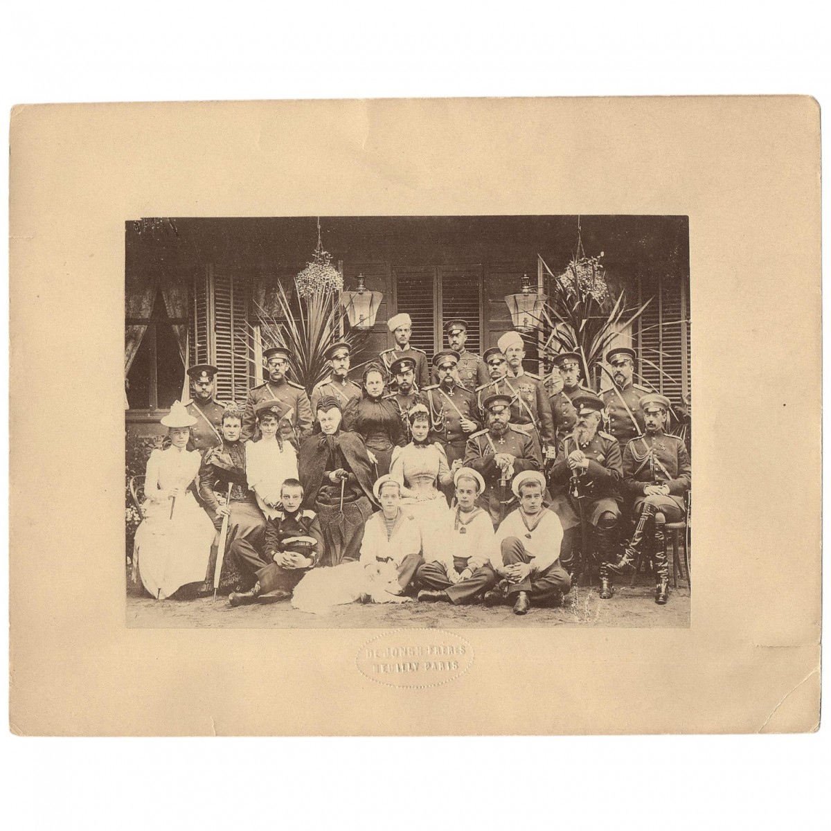 Photo of Emperor Alexander III surrounded by his wife and family members