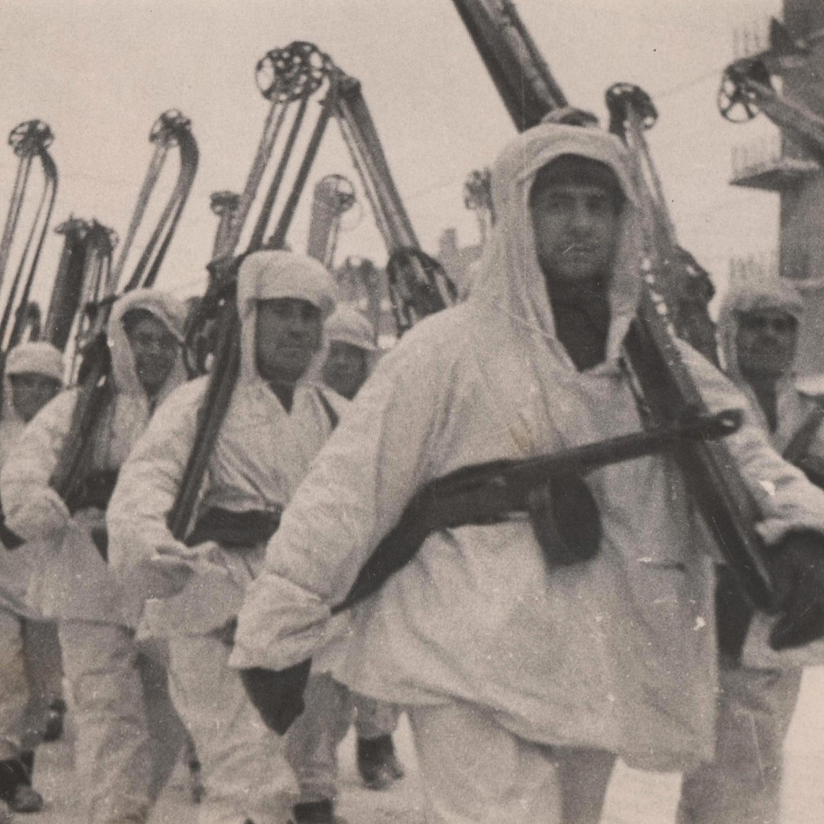 Photo by TASS "Skiers of the Red Army near Moscow", 1942