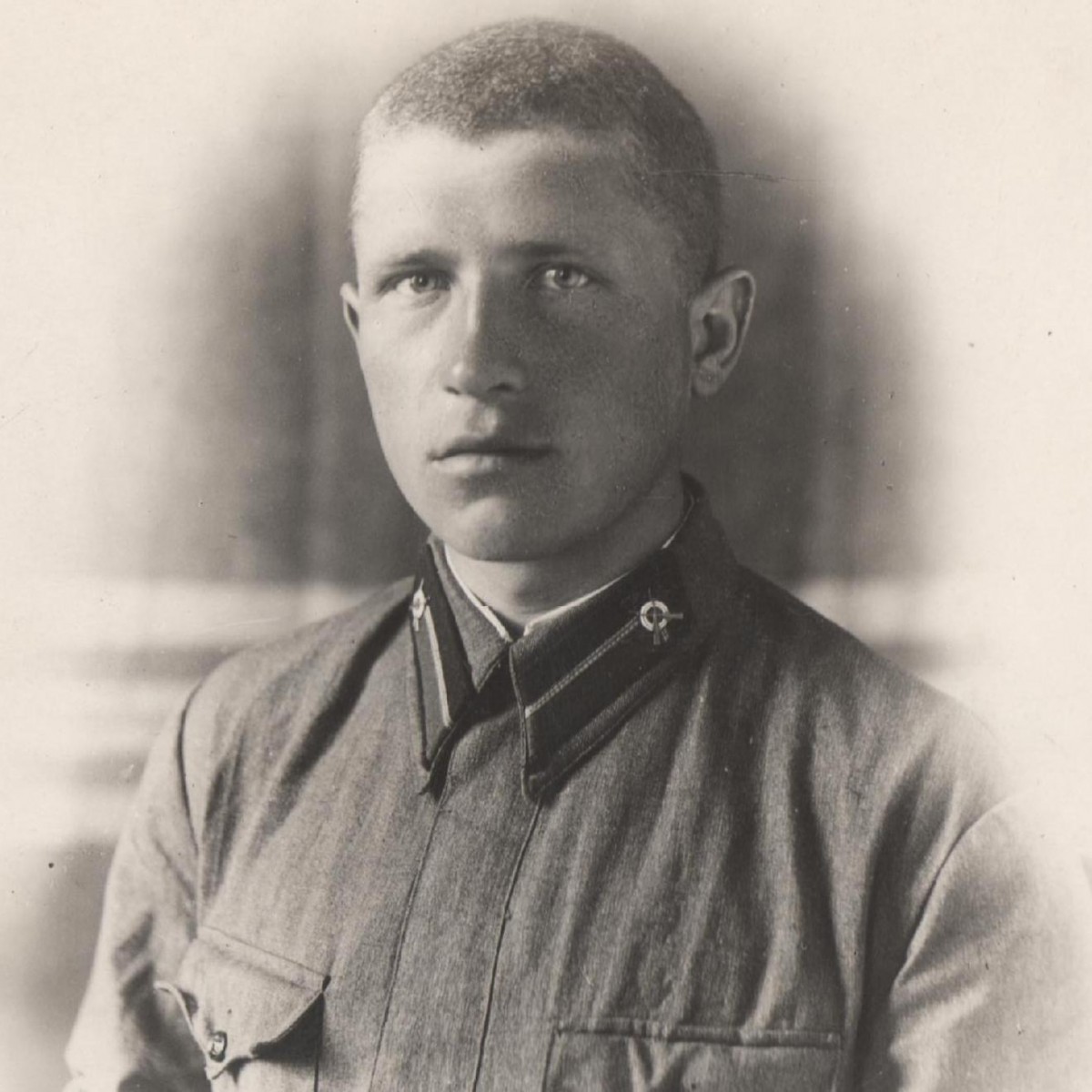 Photo of I.S. Kuleshov, a cadet of the infantry college of the Red Army.