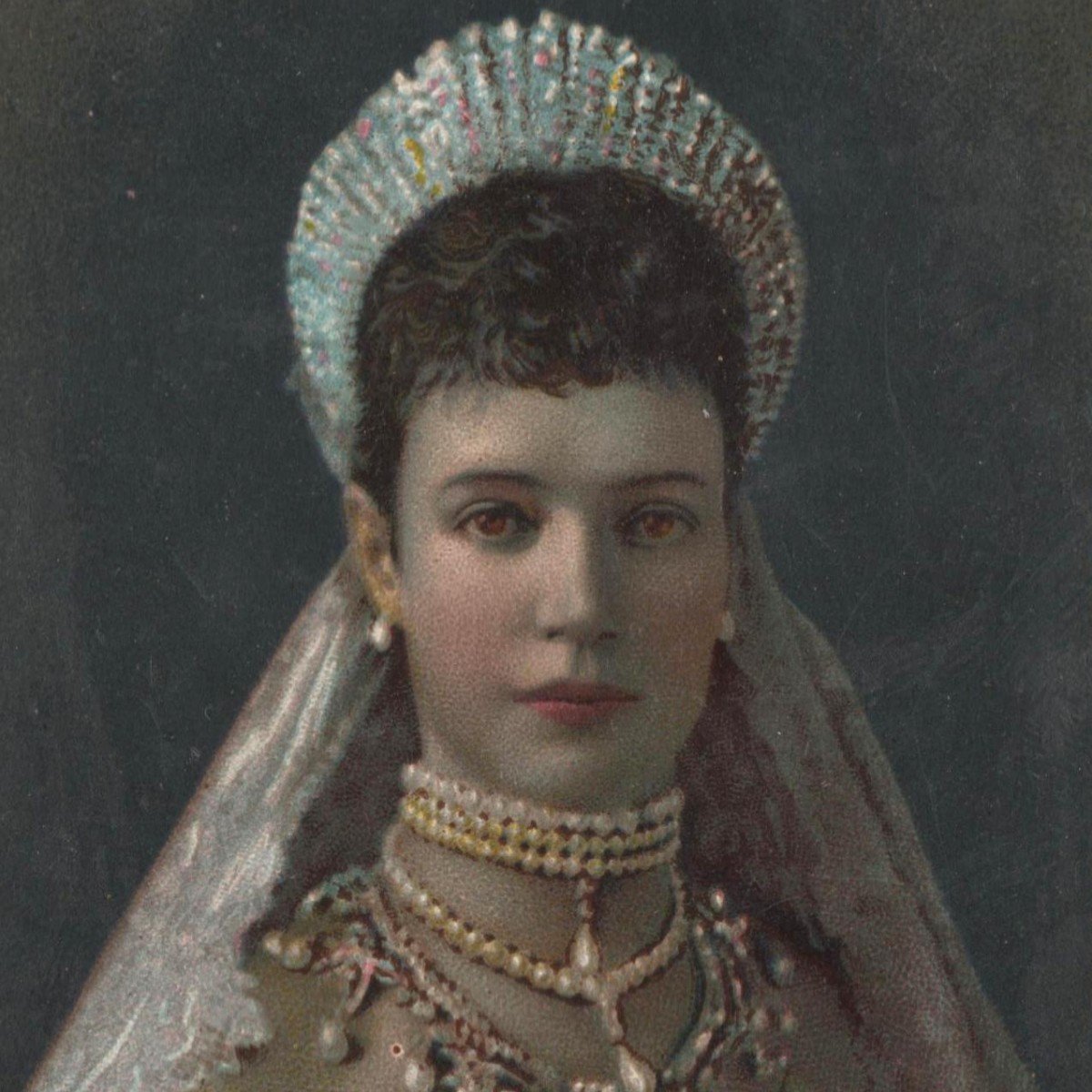 Photo-lithograph of Empress Maria Feodorovna based on the portrait of I.N. Kramskoy, 1881