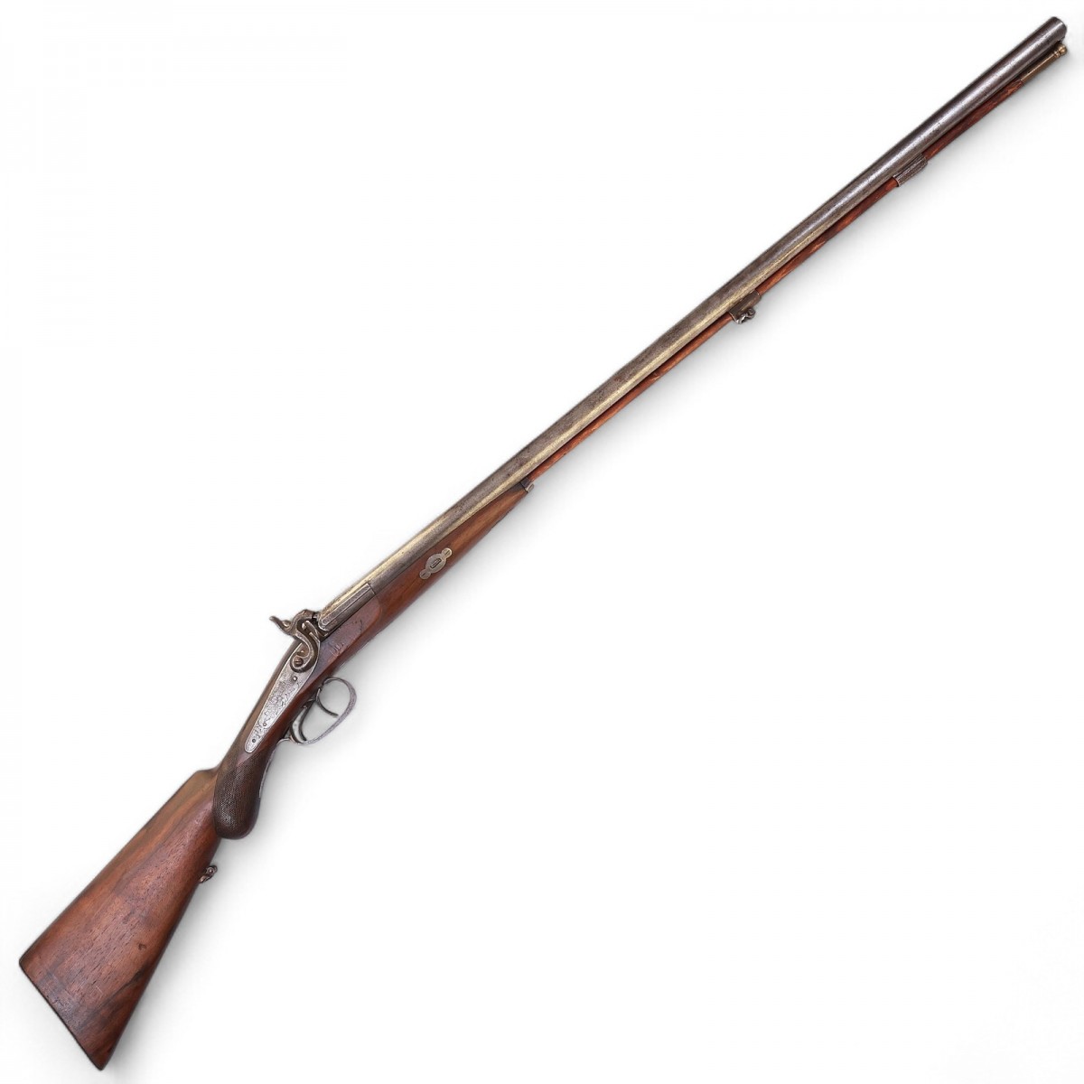 Russian double-barreled hunting rifle manufactured by A.P. Shurlepov in Tula with a capsule lock