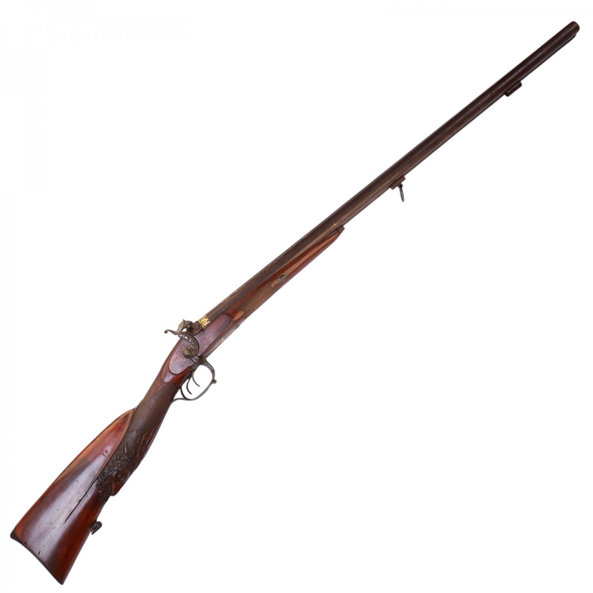 Russian double-barreled hunting rifle manufactured by T. Schlieper in St. Petersburg
