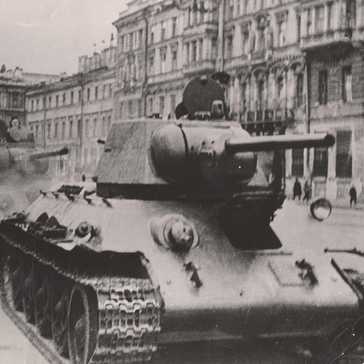 Photo from the LenTASS series "The Siege of Leningrad": "Tanks on Nevsky"