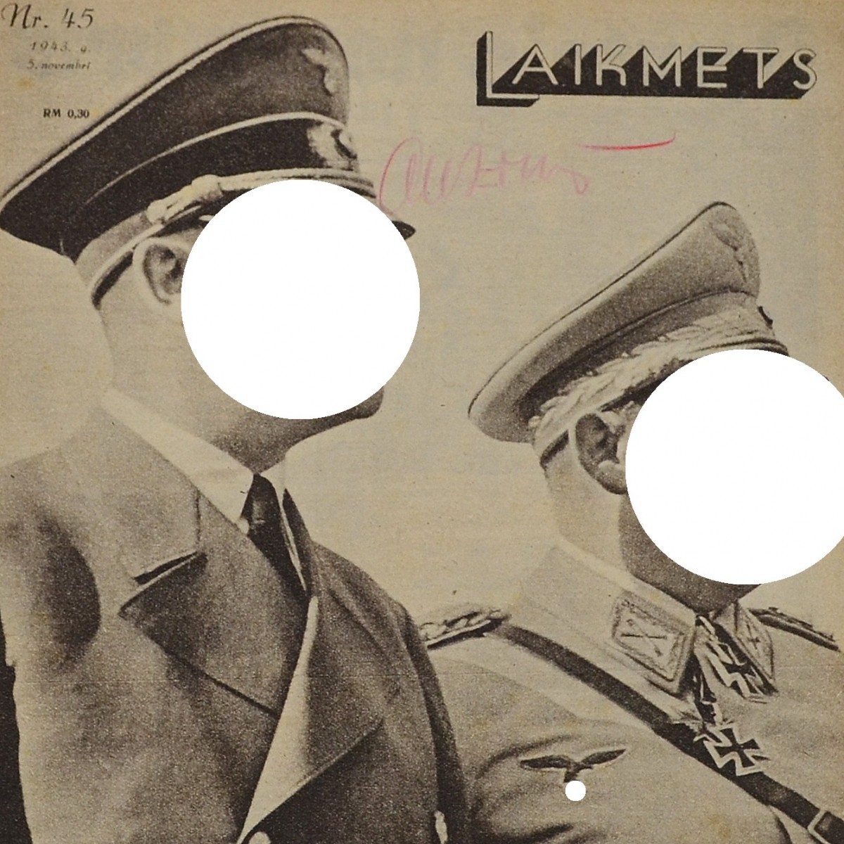 Latvian magazine "Laikmets" ("Epoch") No. 45, 1943