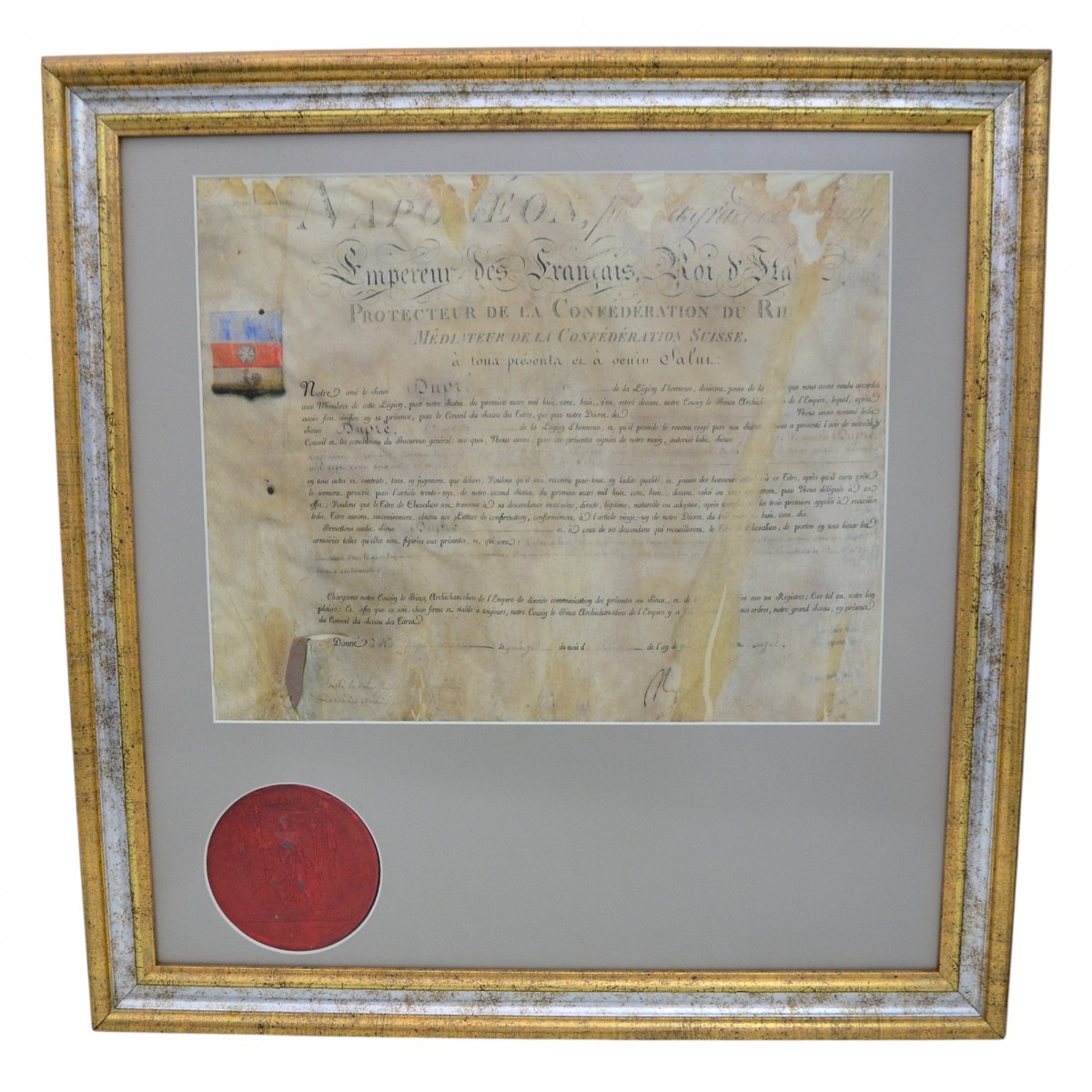 Award document for the Legion of Honor with the signature of Napoleon Bonaparte, 1812