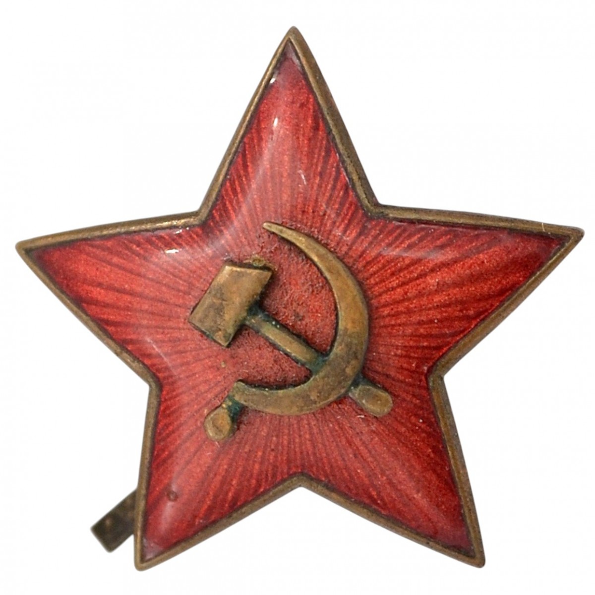 31-mm star of the Red Army enlisted personnel, mod. 1936, carrot enamel