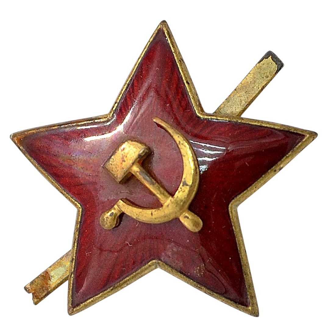 31-mm star of the Red Army enlisted personnel, mod. 1936, garnet enamel