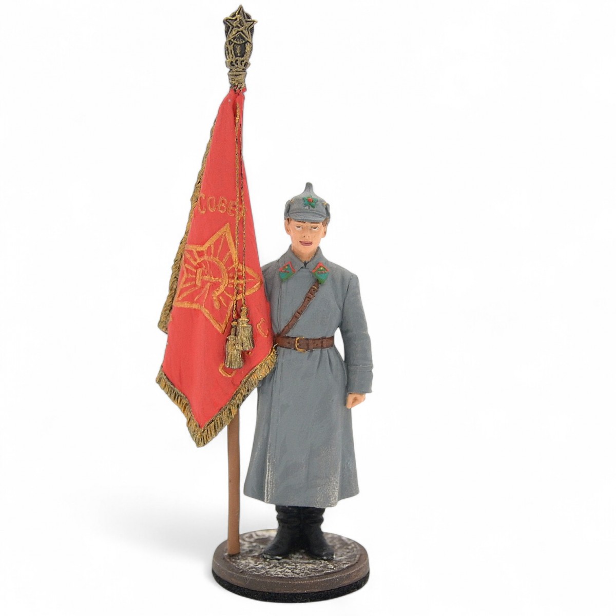 Tin soldier "Senior sergeant of the NKVD PV with a banner"