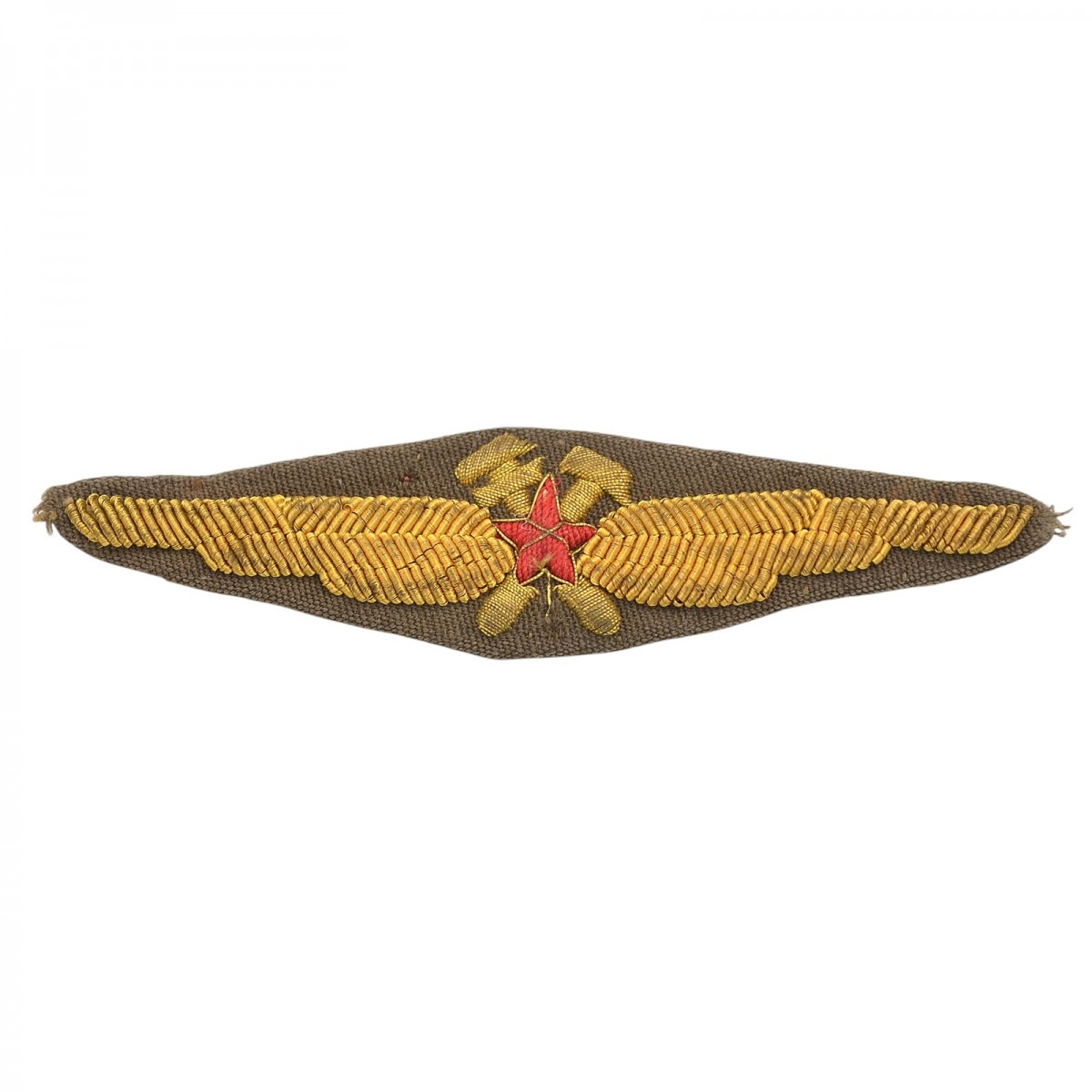 An embroidered version of the badge of the IAS officer of the SA Air Force in 1949 for a casual uniform