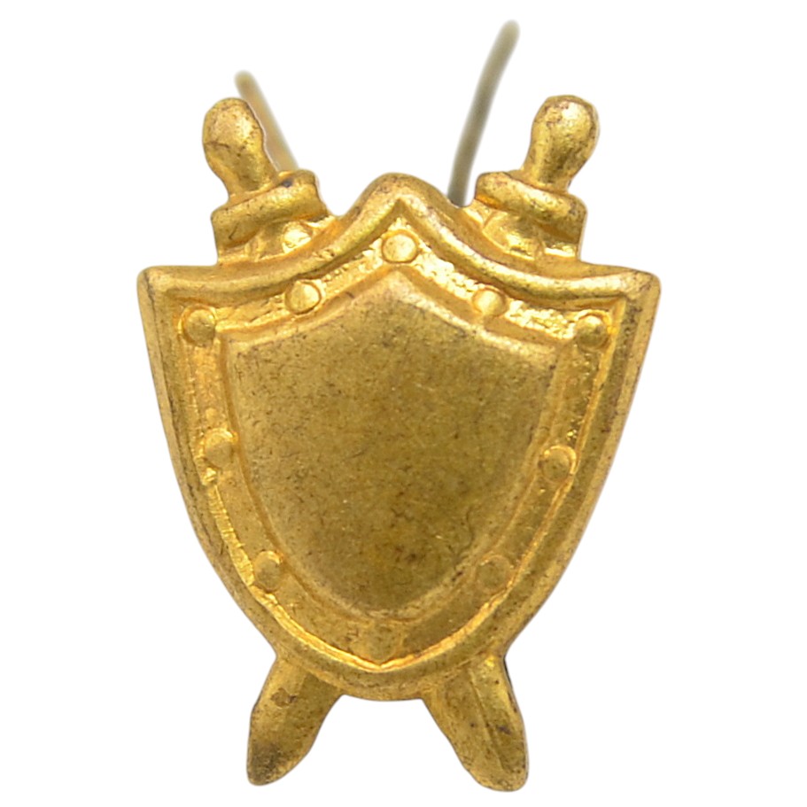 The emblem on the buttonhole of a military lawyer of the Red Army in 1936