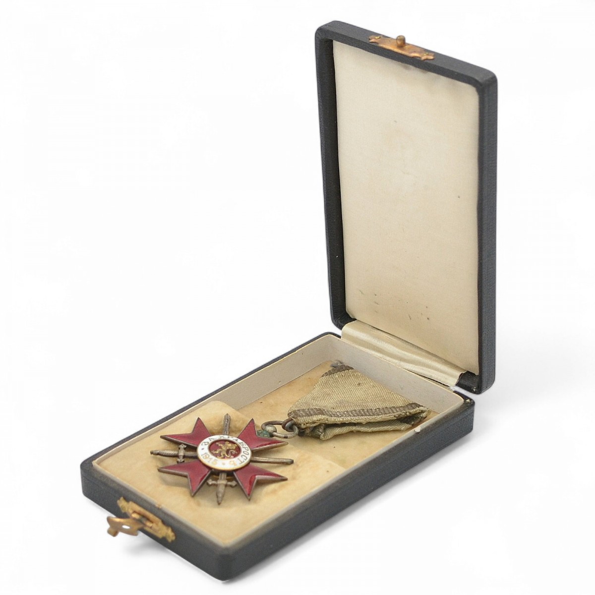 The Order "For Bravery" of the 4th degree of the 2nd class in a case. Bulgaria, 1915