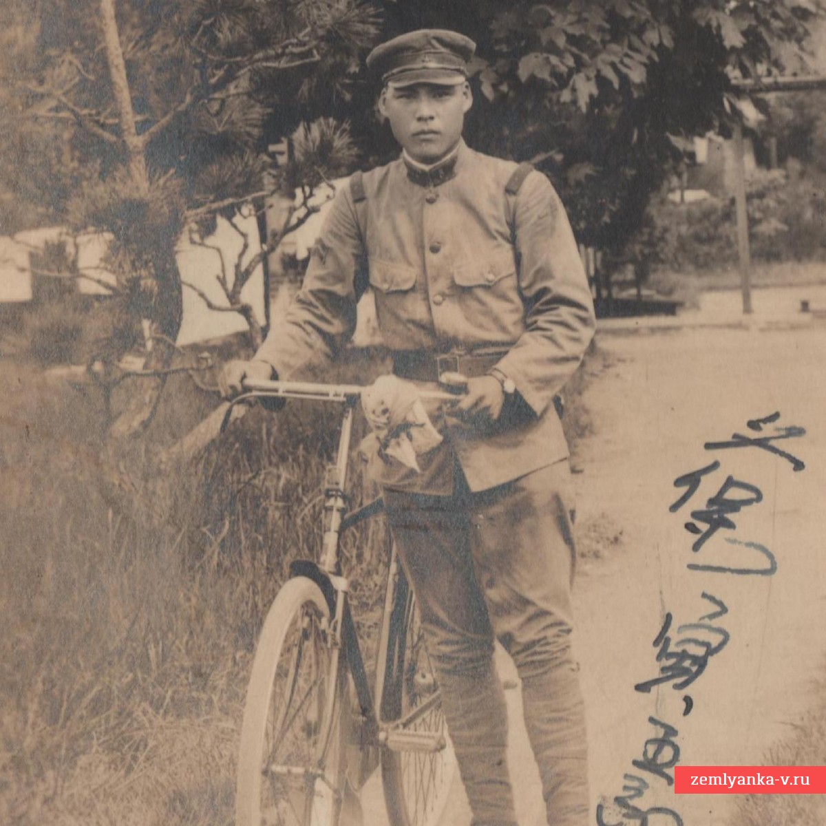 Photo of a Japanese military cyclist