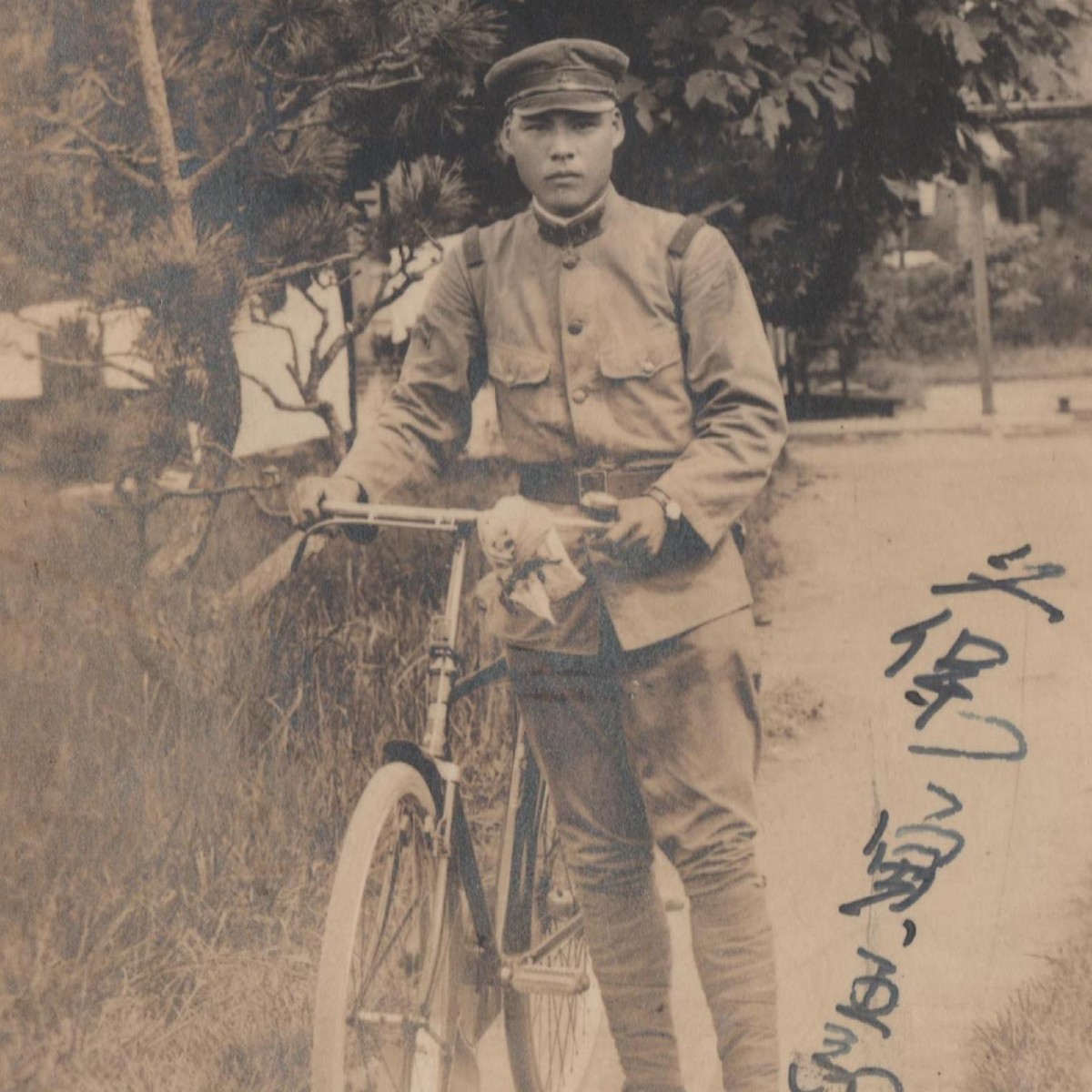 Photo of a Japanese military cyclist