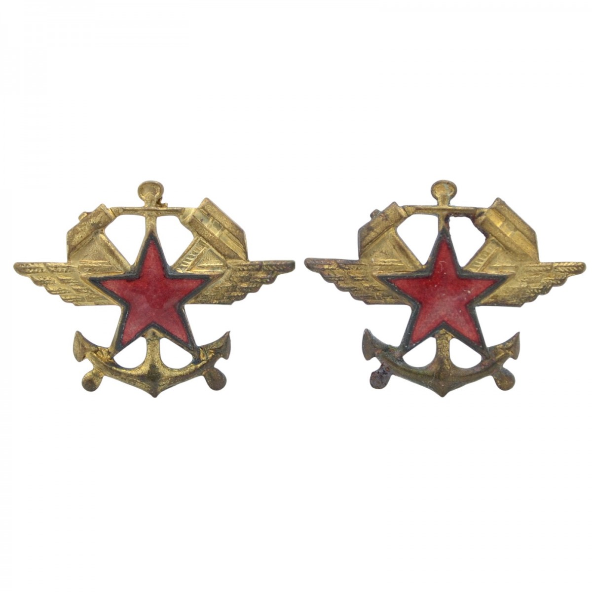 Emblems on the buttonholes of the VOSO, mod. 1936