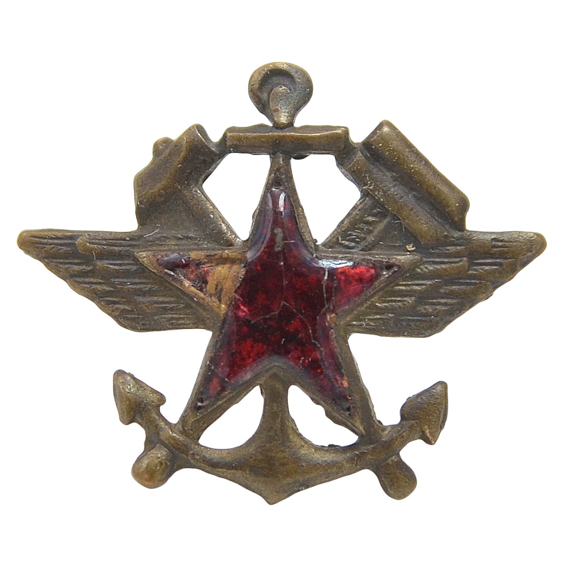 The emblem on the buttonhole of a military officer of the Military district, mod. 1936