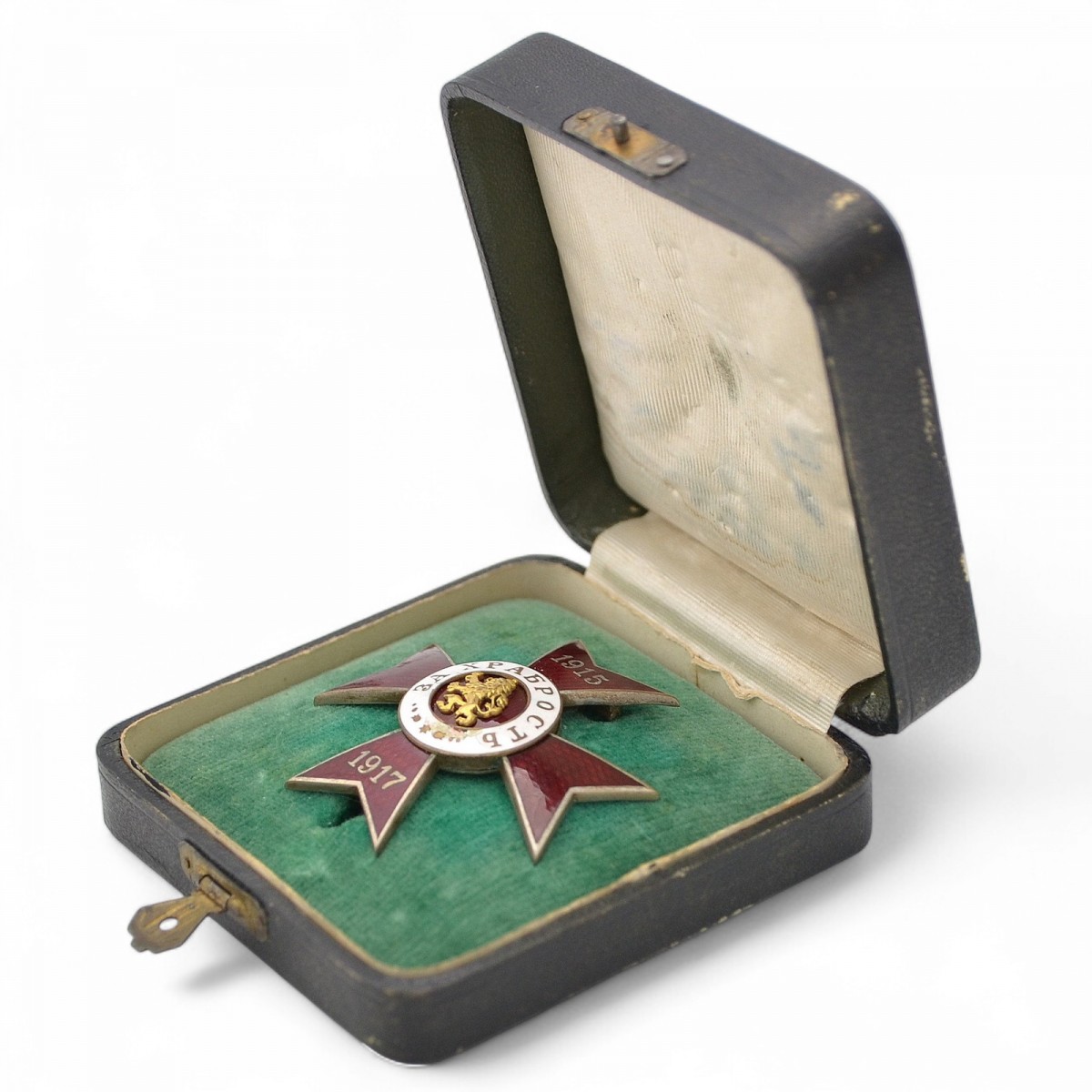 Bulgaria. Officer's Order for Bravery, 4th degree, 1st class, 1915-17, in a case