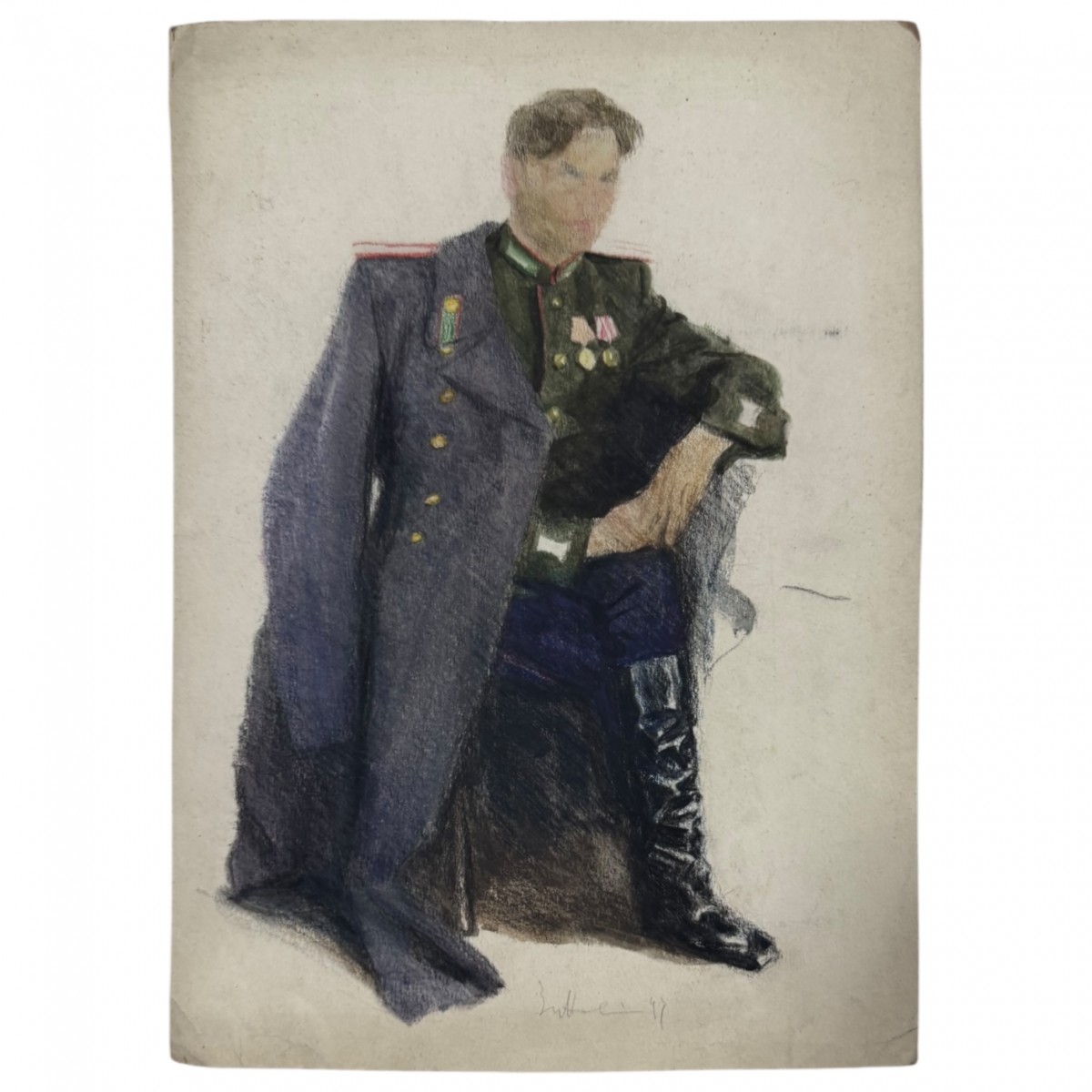 Painting "Medical officer in full uniform", 1947