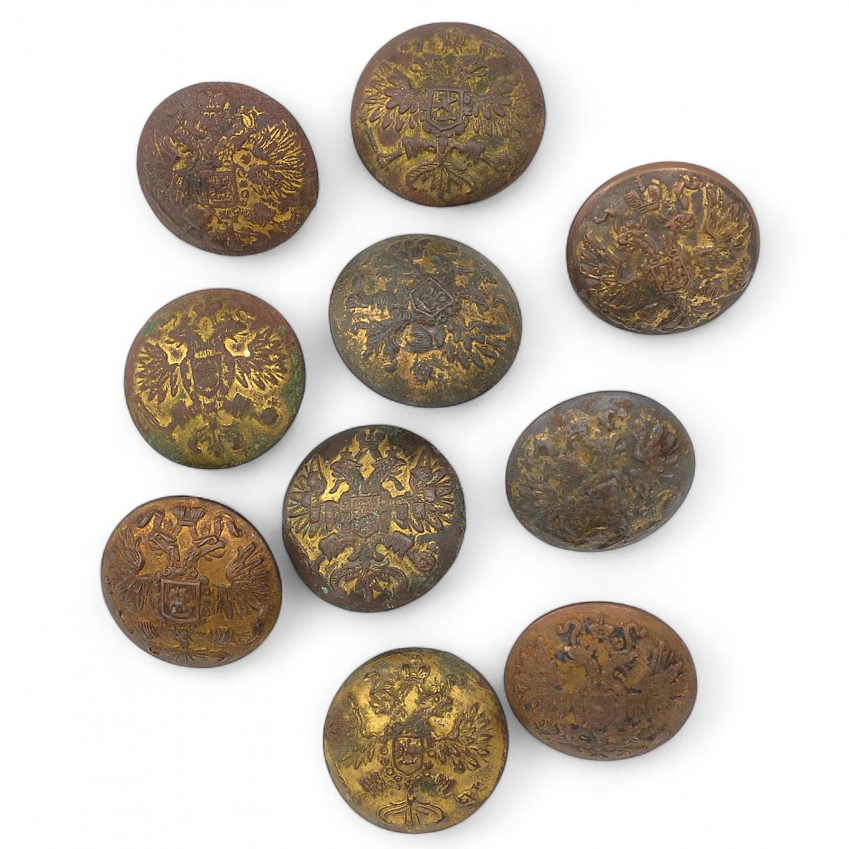 Lot of uniform buttons of RIA officers of the 1904 model