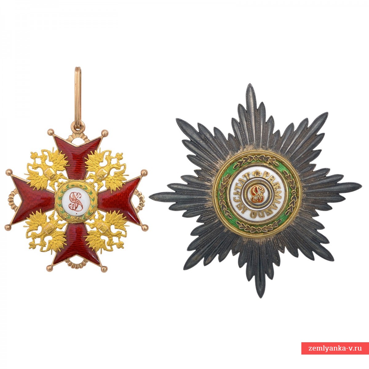 Set of badges of the Order of St. Stanislaus, 1st degree, Cable