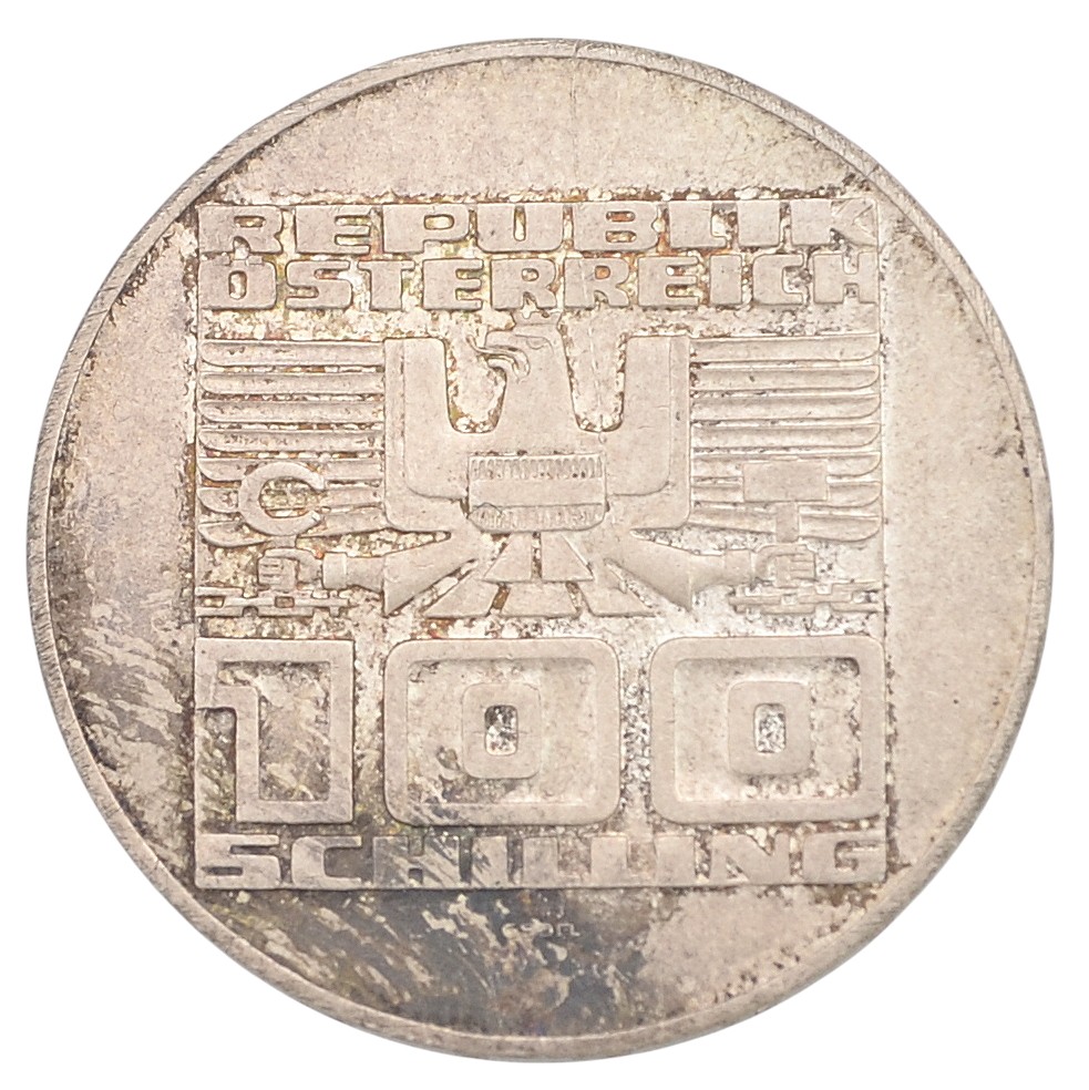 Austrian 100-shilling coin, 1975